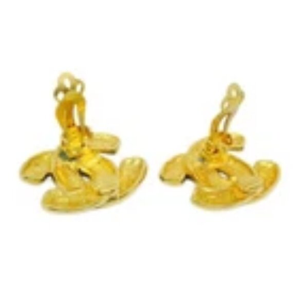 Chanel CC Earrings Clip-On Gold - Picture 3 of 15